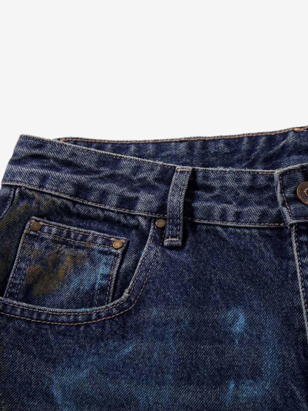 Vintage Washed Distressed Jeans - Image 10