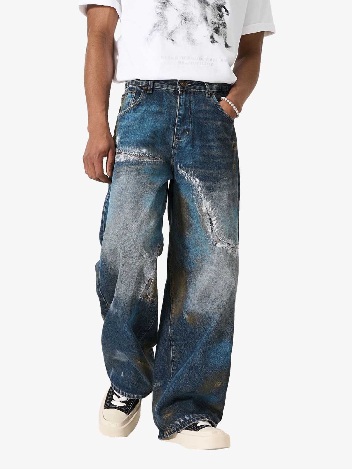 Vintage Washed Distressed Jeans - Image 3