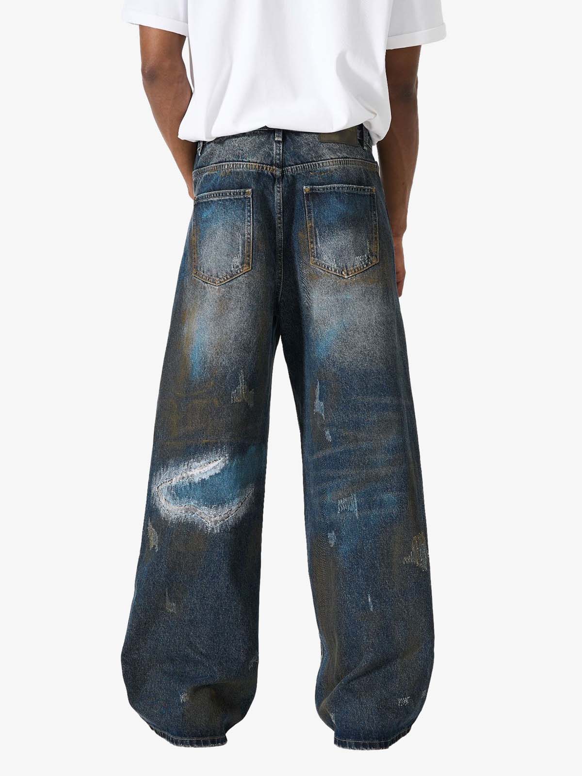 Vintage Washed Distressed Jeans - Image 5