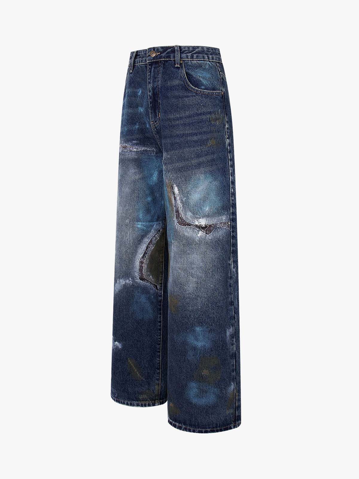 Vintage Washed Distressed Jeans - Image 7