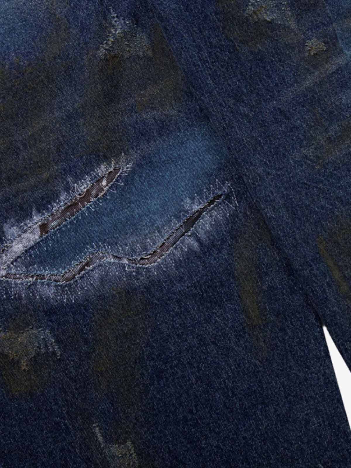 Vintage Washed Distressed Jeans - Image 8