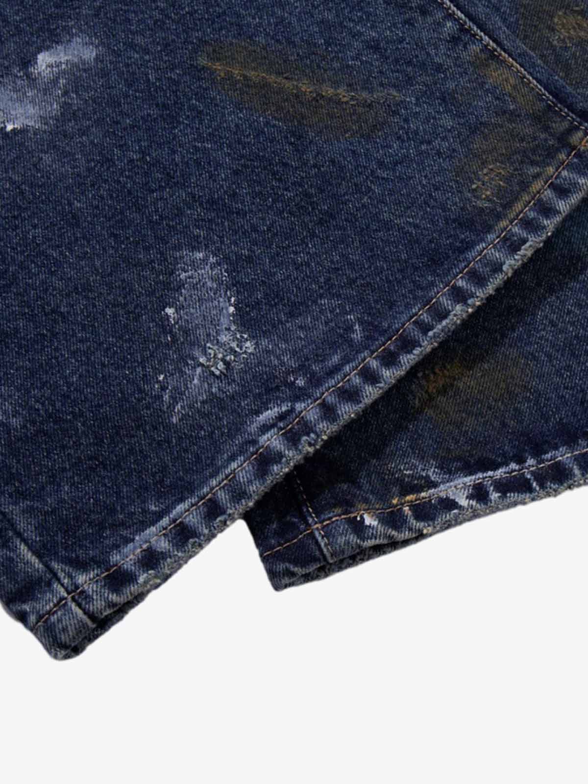 Vintage Washed Distressed Jeans - Image 9