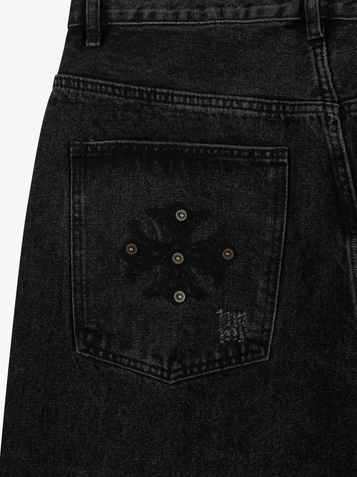 Vintage Washed Distressed Metal Ring Baggy Jeans - Image 11