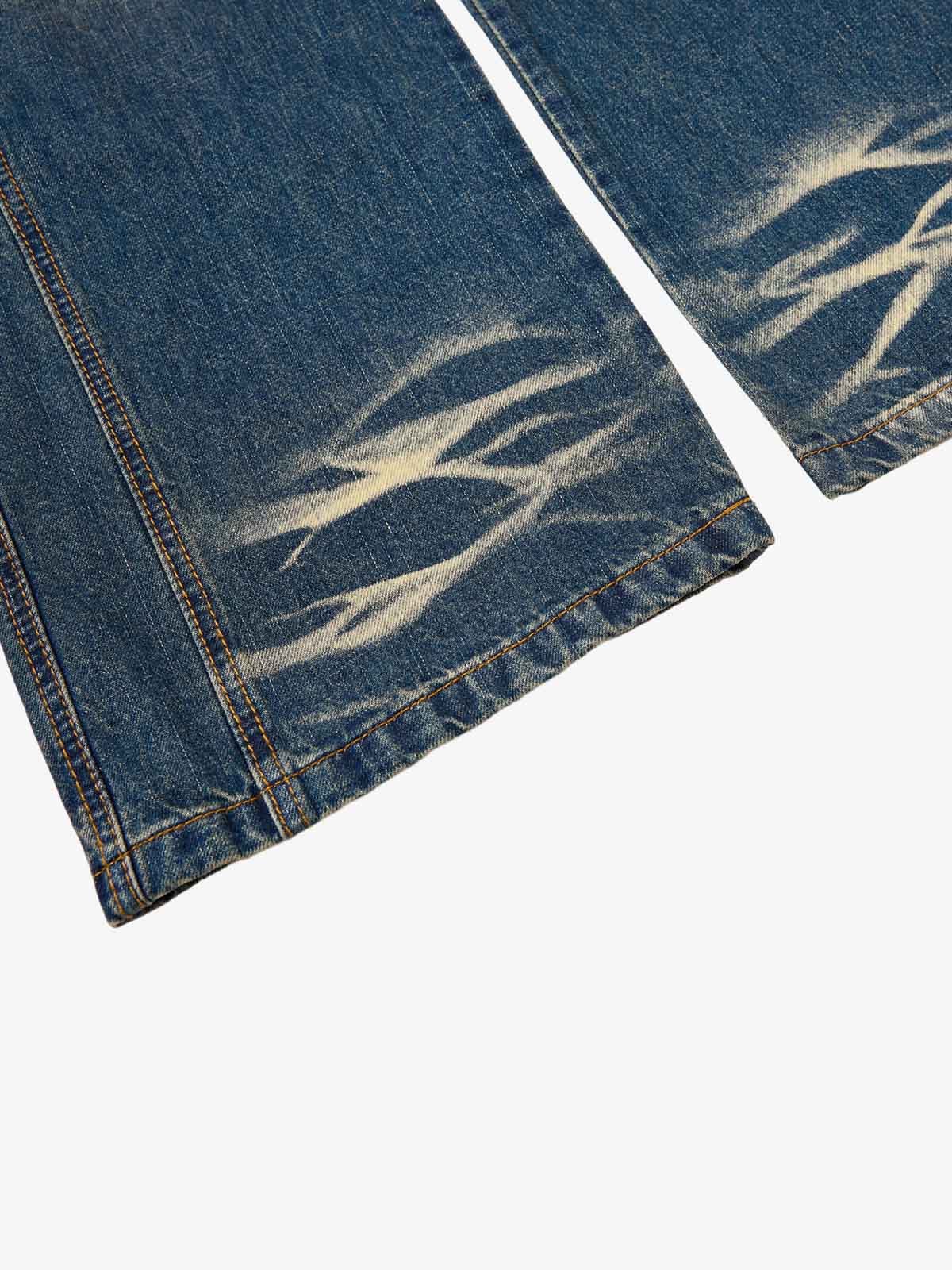 Vintage Washed Distressed Straight-Leg Jeans - Image 7