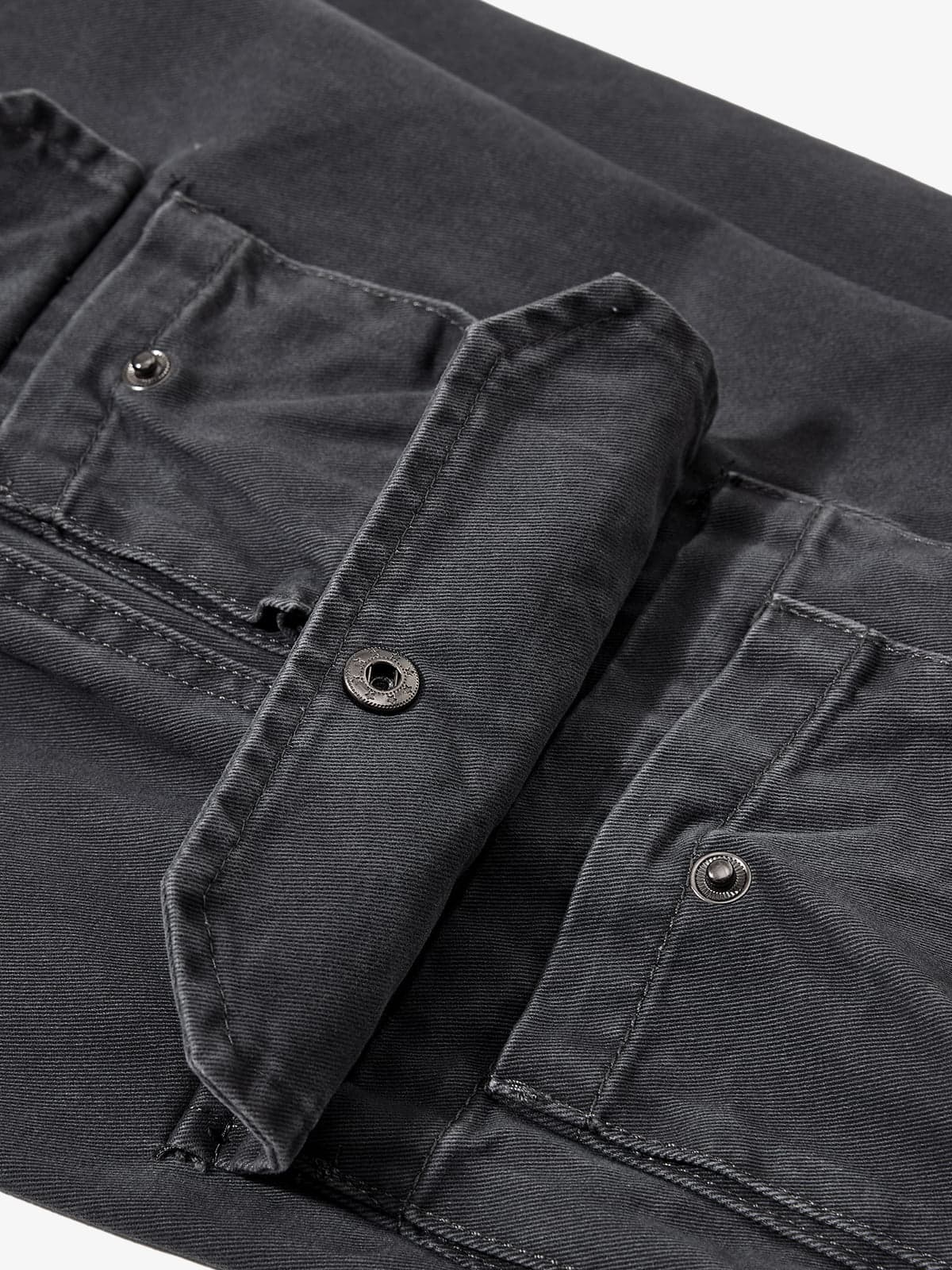 Vintage Washed Multi-Pocket Adjustable Strap Flare Cargo Pants - Image 8