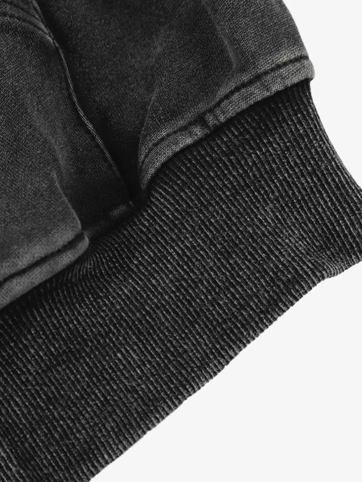 Vintage Washed Panel Construction Zip-Up Hoodie - Image 13