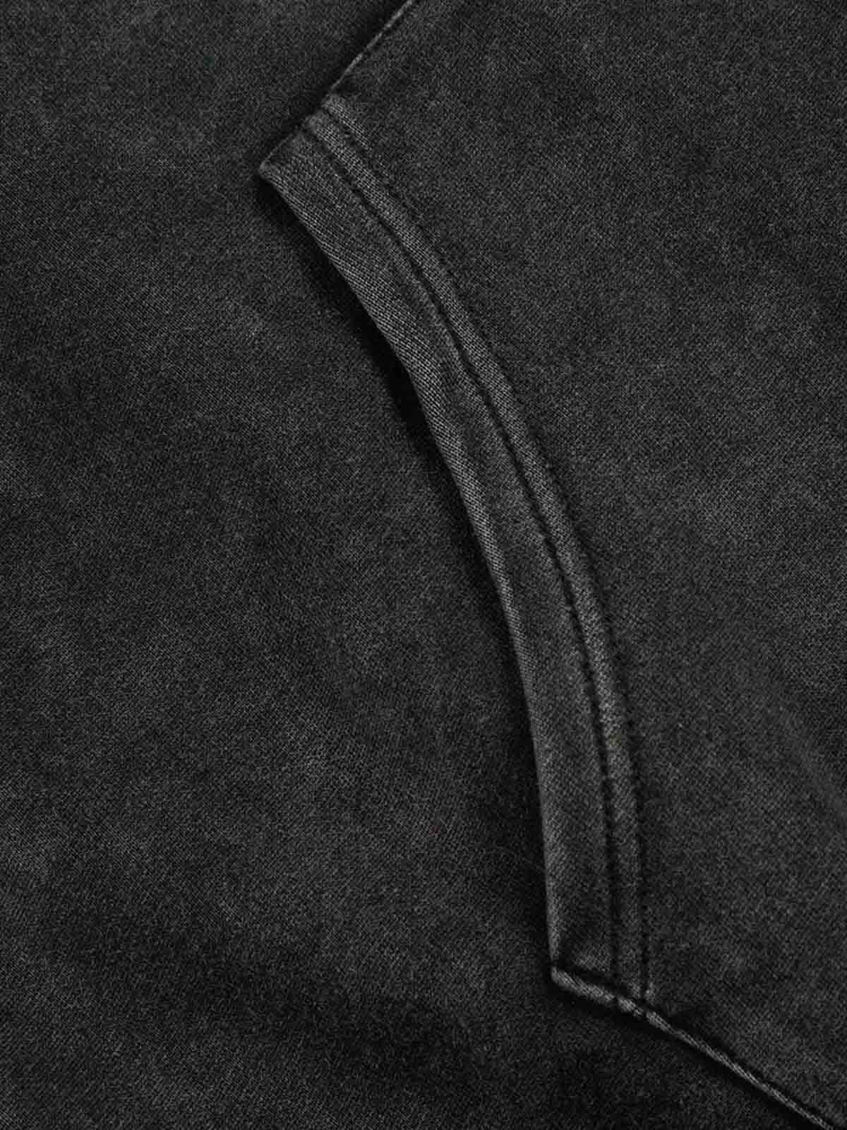 Vintage Washed Panel Construction Zip-Up Hoodie - Image 14