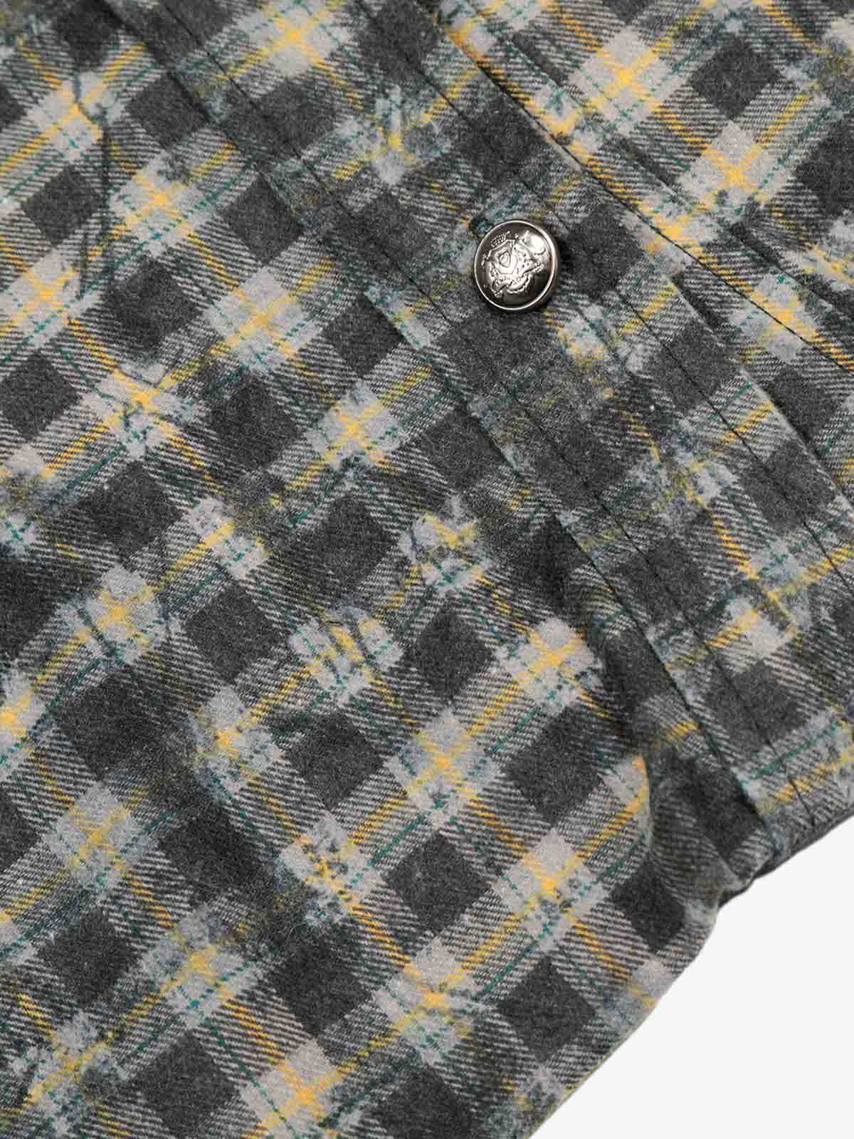 Vintage Washed Plaid Cropped Shirt Jacket - Image 10