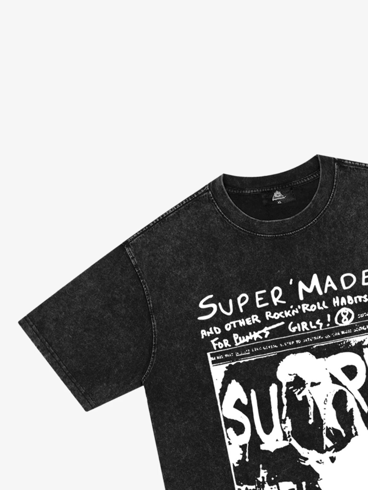 Vintage Washed Punk Graphic Print T-Shirt - Image 11