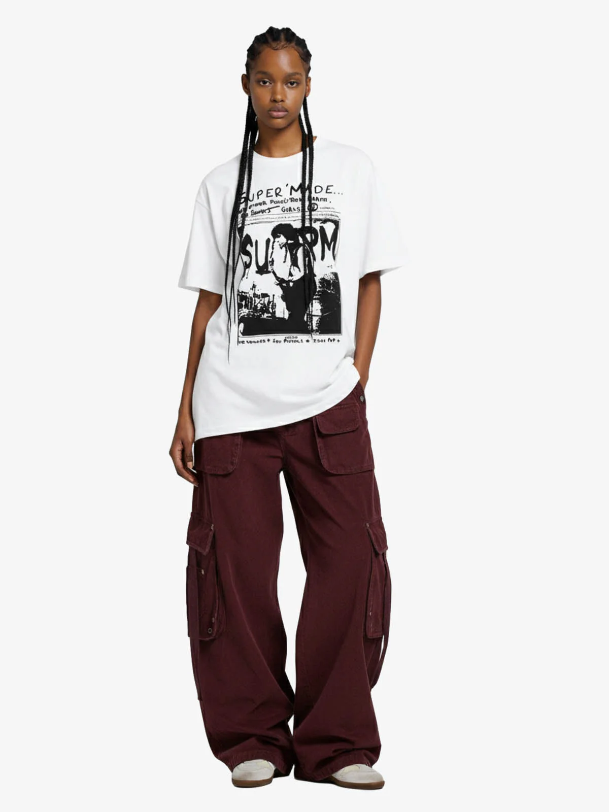 Vintage Washed Punk Graphic Print T-Shirt - Image 5