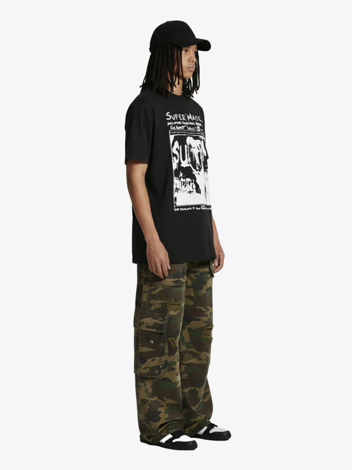 Vintage Washed Punk Graphic Print T-Shirt - Image 6