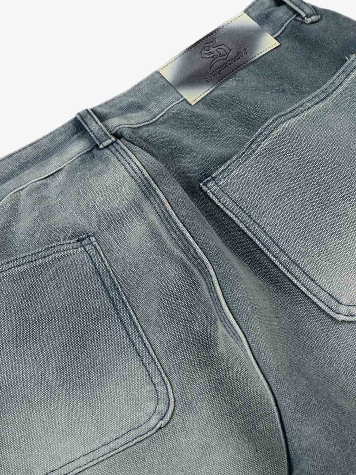 Vintage Washed Ruched Detail Utility Jeans - Image 5