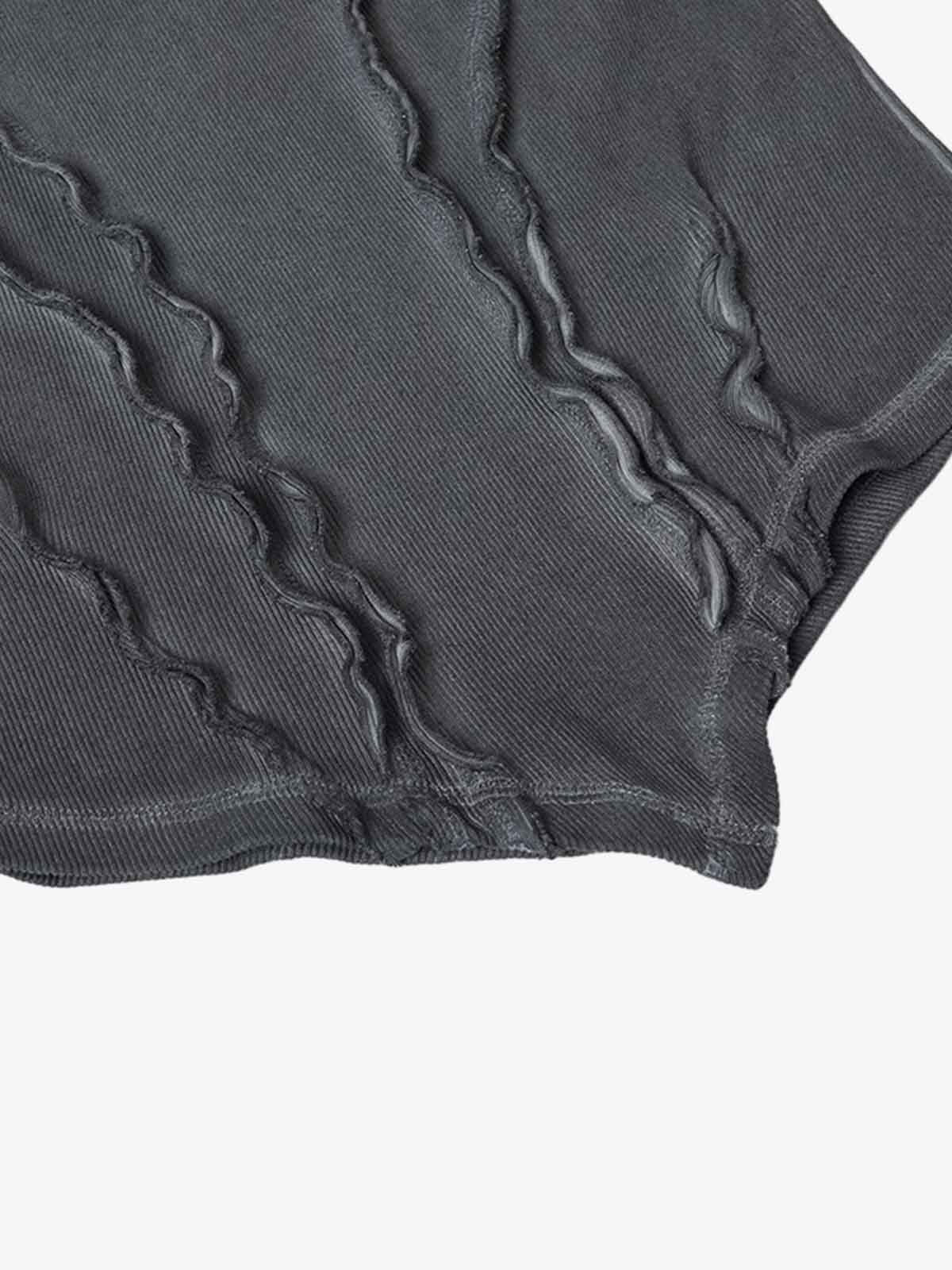 Vintage Washed Sculpted Seam Ribbed Long Sleeve T-Shirt - 2624 - Image 10