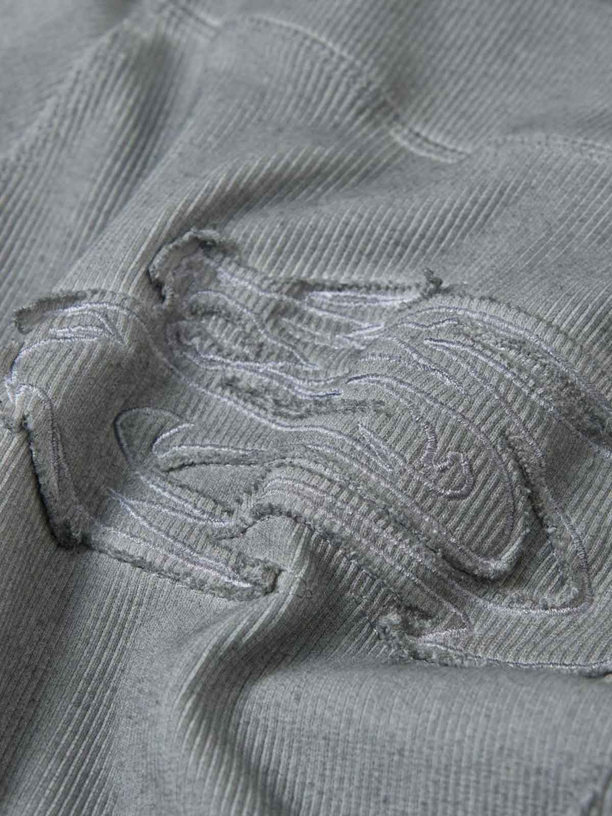 Vintage Washed Sculpted Seam Ribbed Long Sleeve T-Shirt - 2624 - Image 12