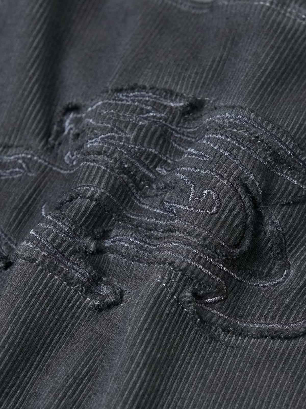Vintage Washed Sculpted Seam Ribbed Long Sleeve T-Shirt - 2624 - Image 13