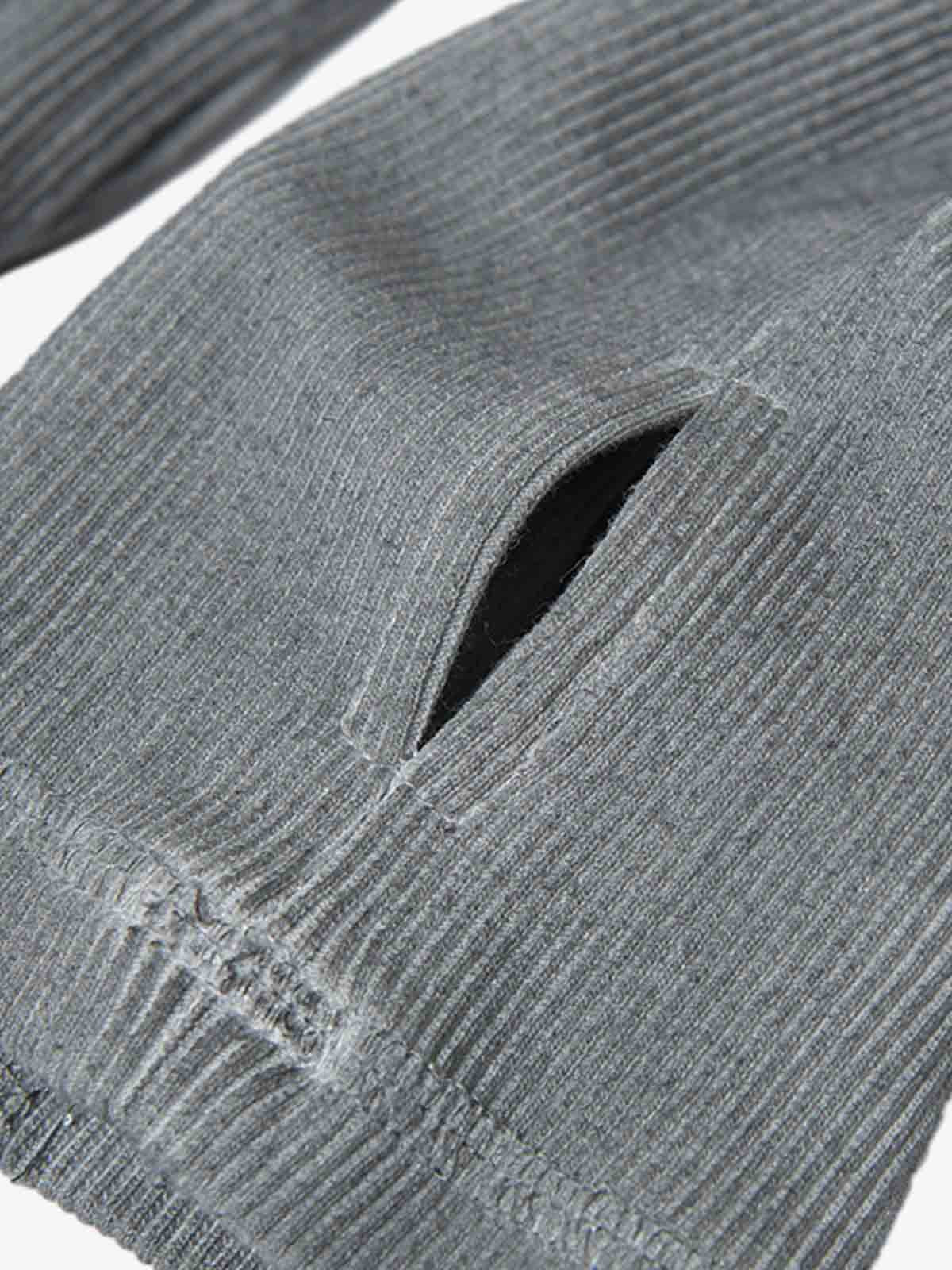 Vintage Washed Sculpted Seam Ribbed Long Sleeve T-Shirt - 2624 - Image 6
