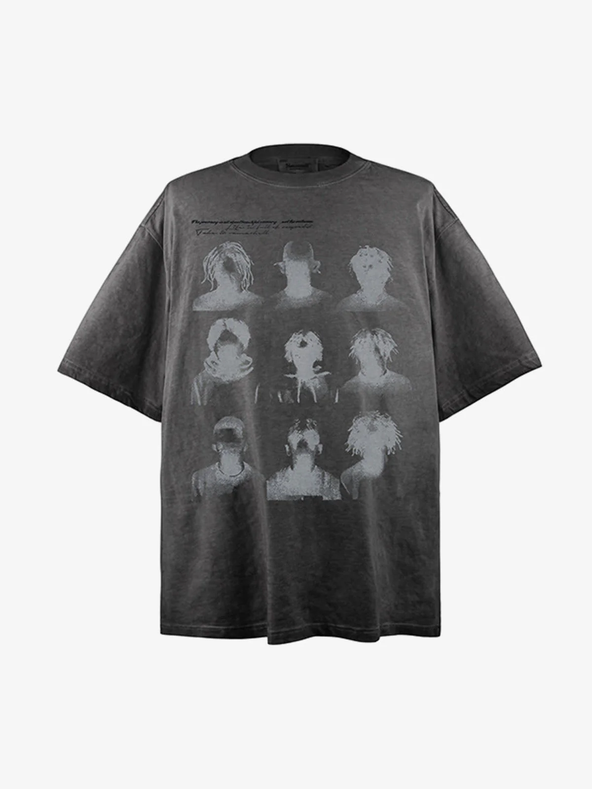 Vintage Washed Shadow Portrait Print T-Shirt - Image 2