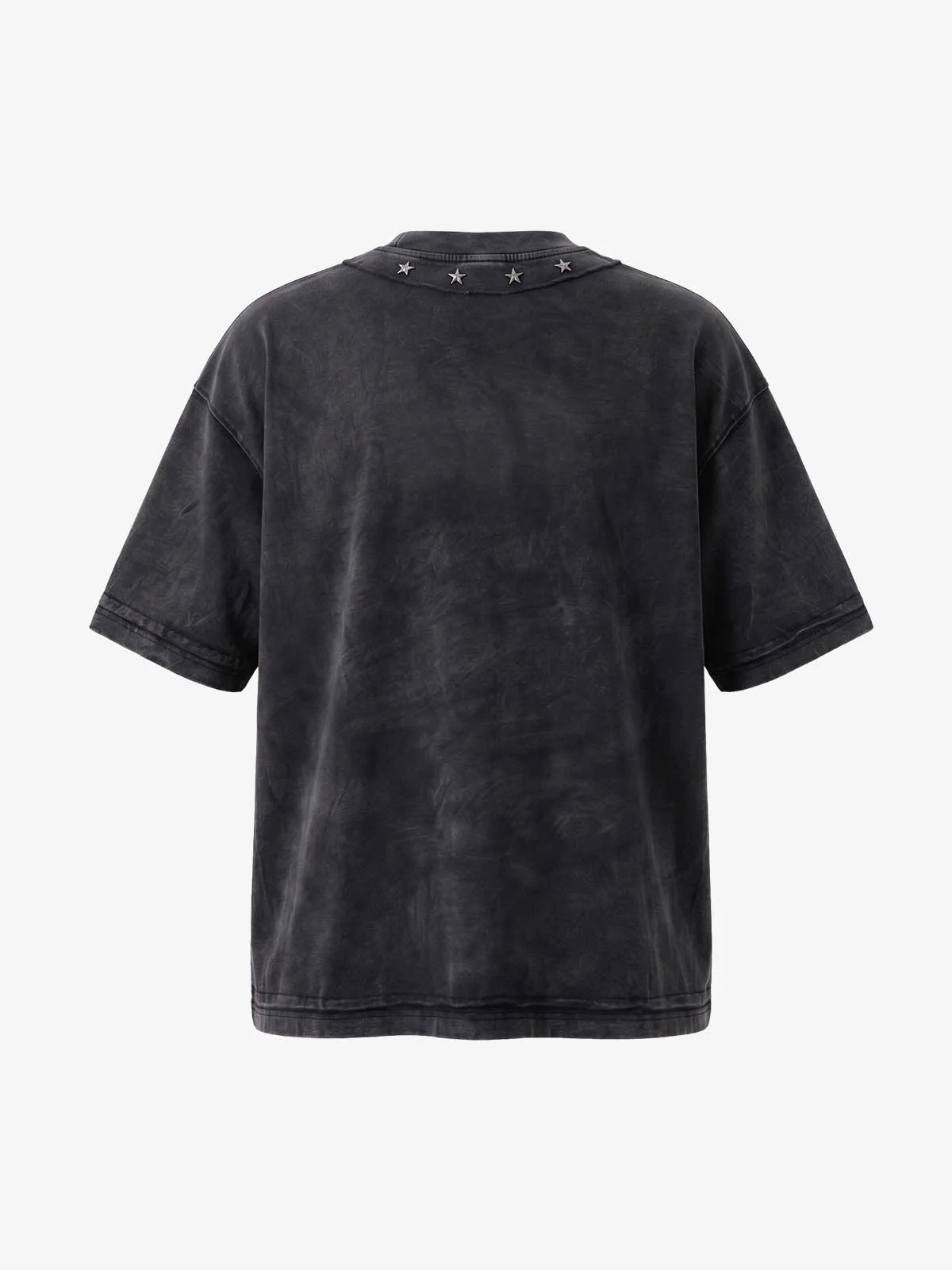 Vintage Washed Star Stud Collar Graphic T-Shirt - Image 5