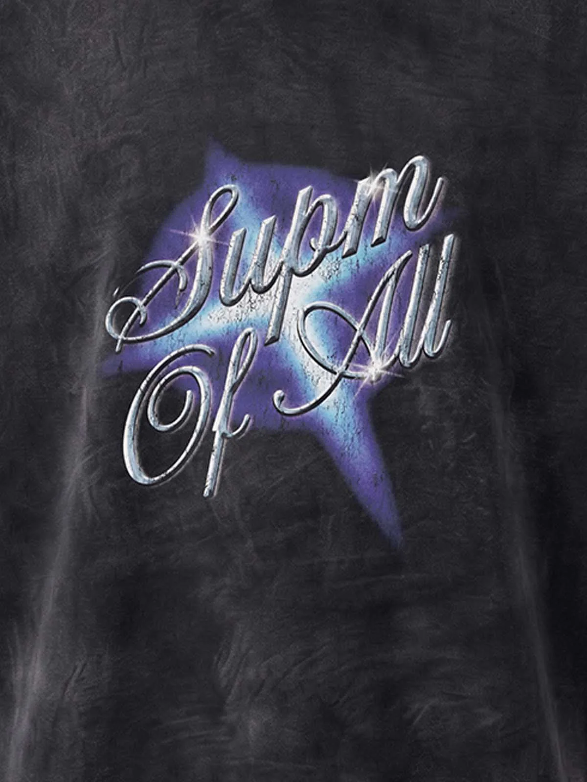 Vintage Washed Star Stud Collar Graphic T-Shirt - Image 7