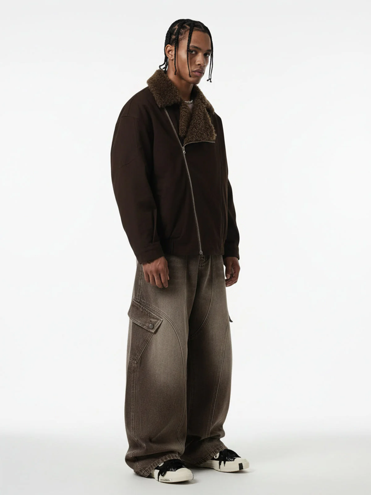 Vintage Washed Workwear Barrel Jeans - 2593 - Image 4