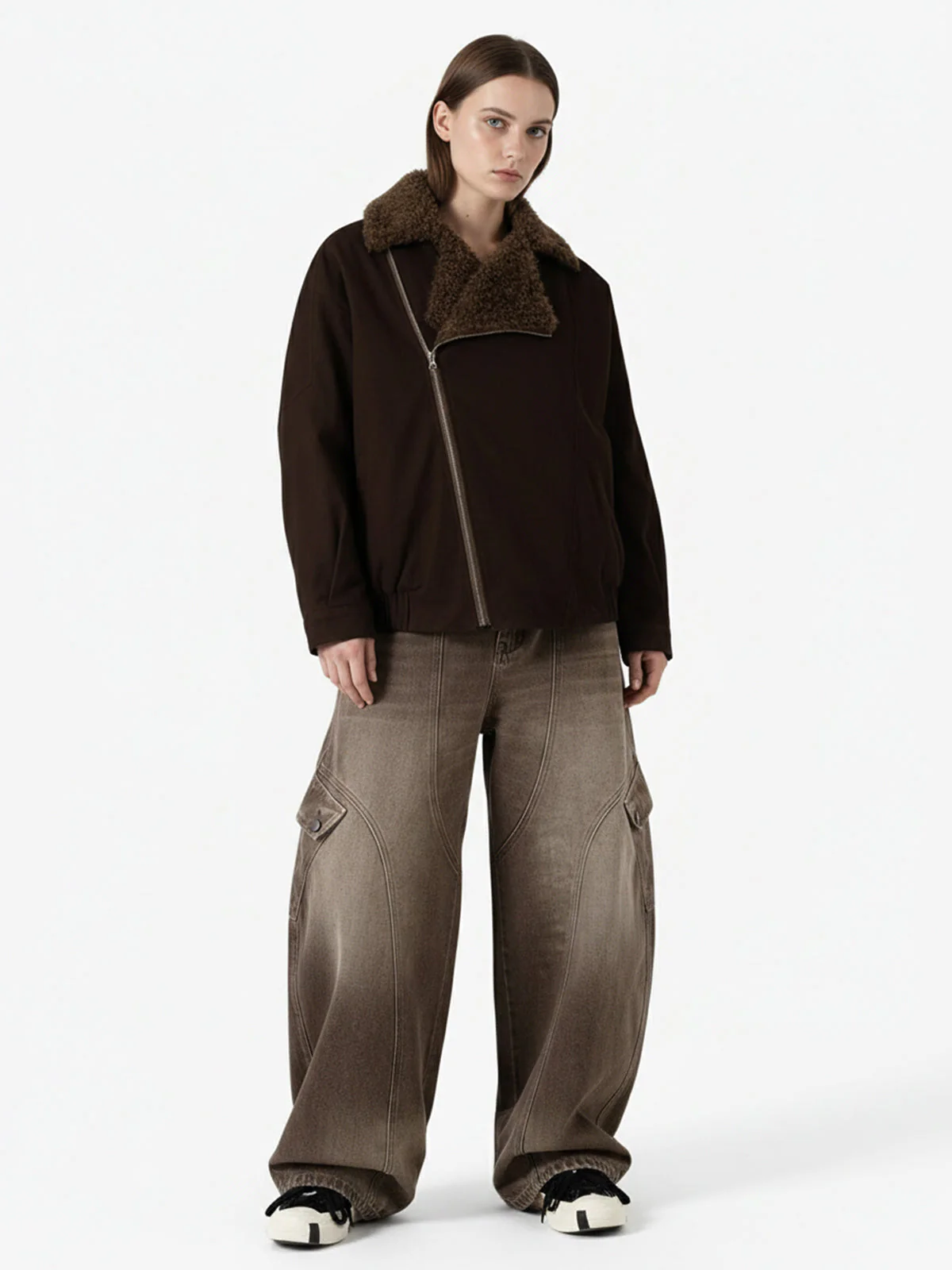 Vintage Washed Workwear Barrel Jeans - 2593 - Image 5