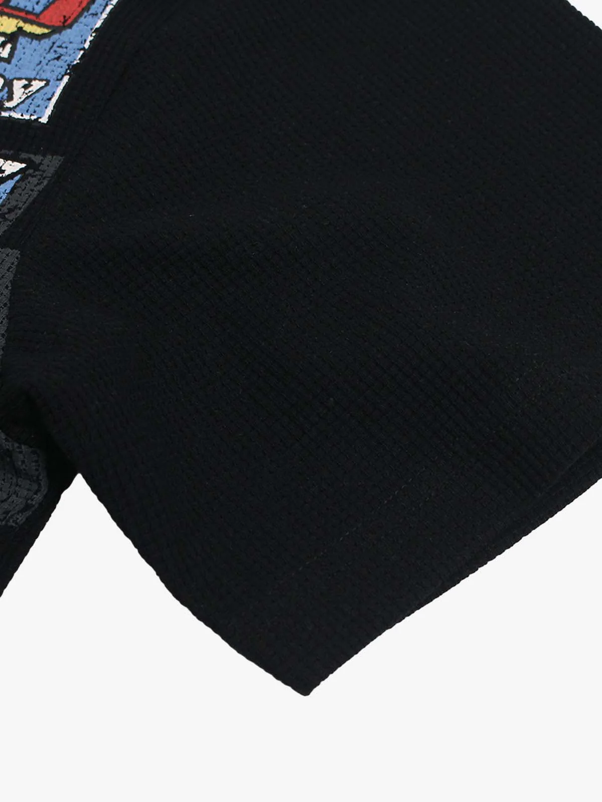 Waffle Knit Racing Checkered Flag Graphic T-Shirt - Image 6
