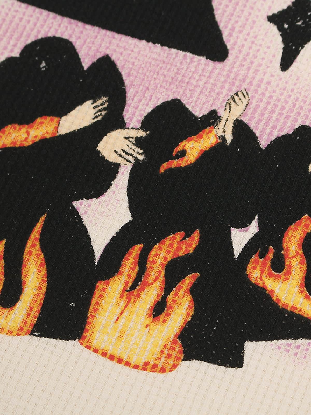 Waffle Knit Skate Wizard Flame Graphic T-Shirt - Image 4