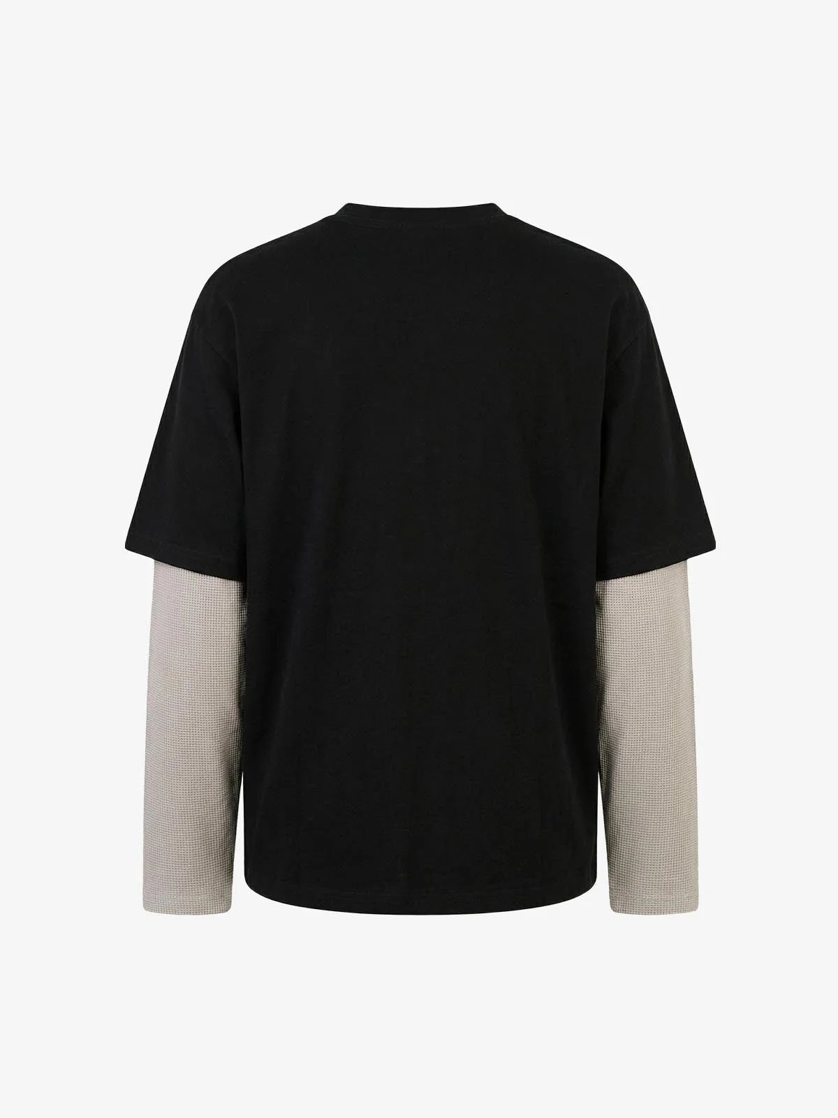 Waffle Knit Skeleton Graphic Layered T-Shirt - Image 2