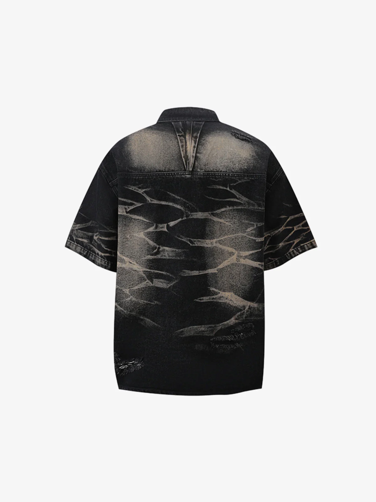 Washed Black Branch Print Deconstructed Denim Set - Image 12