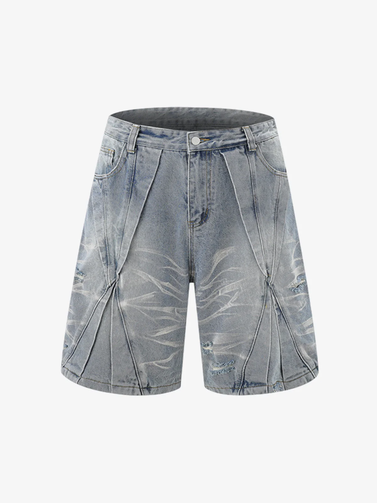 Washed Black Branch Print Deconstructed Denim Set - Image 17