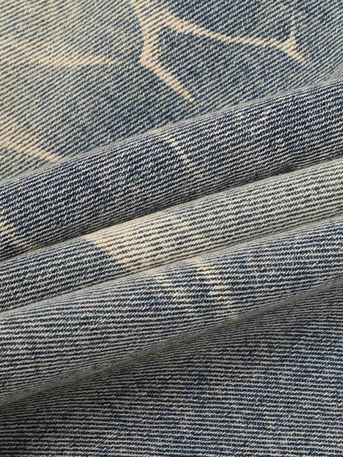 Washed Black Branch Print Deconstructed Denim Set - Image 24