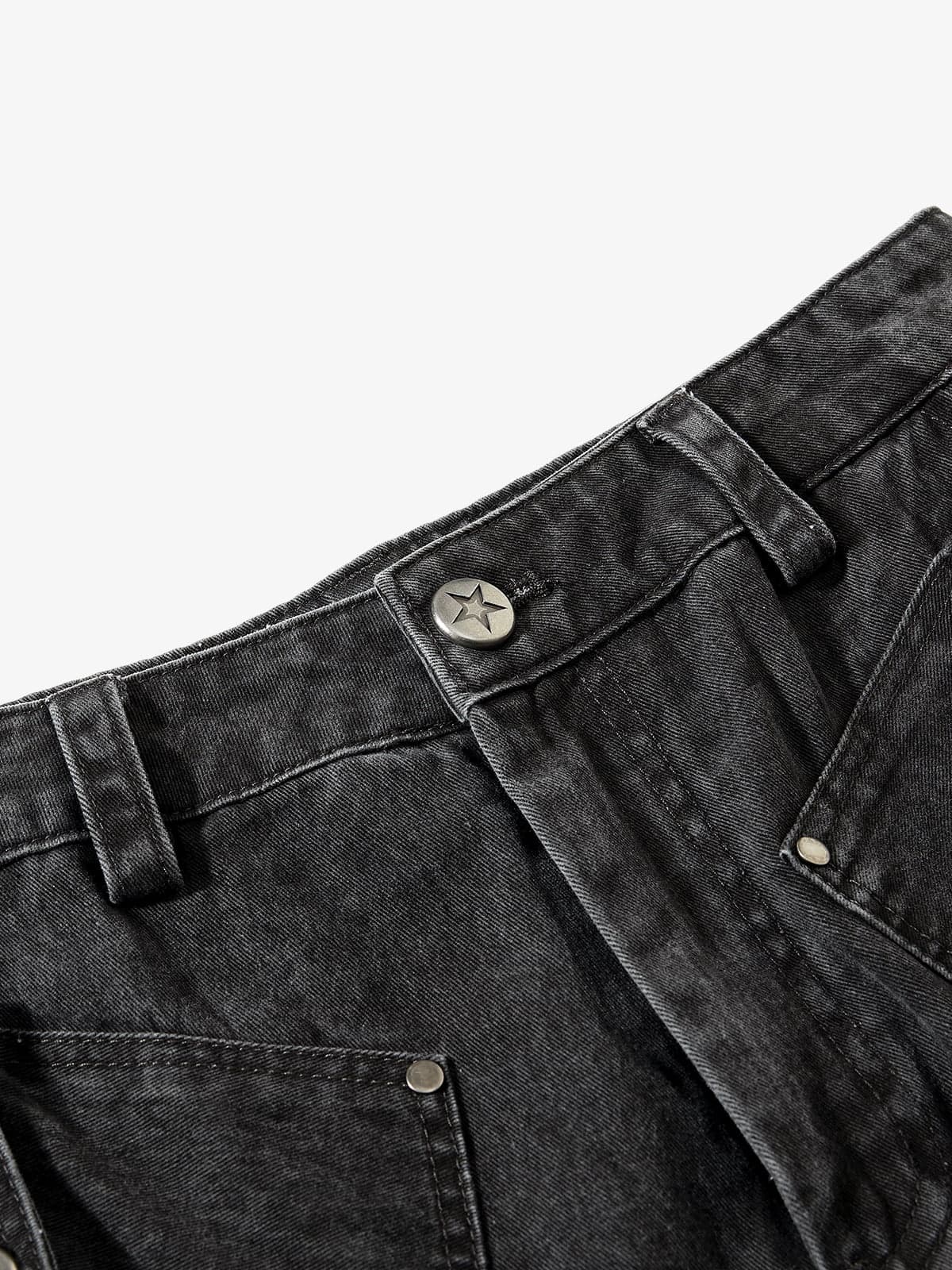 Washed Cotton Multi-Pocket Ruched Cargo Pants - Image 5