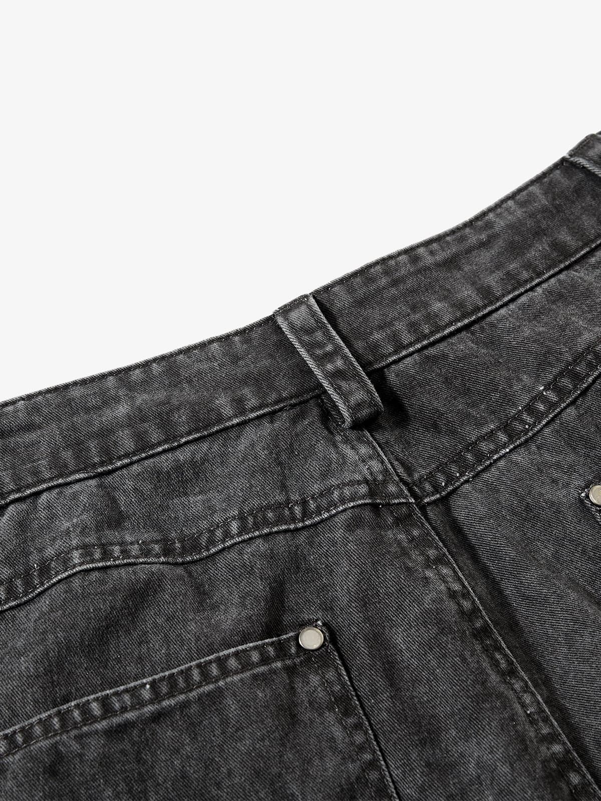 Washed Cotton Multi-Pocket Ruched Cargo Pants - Image 6