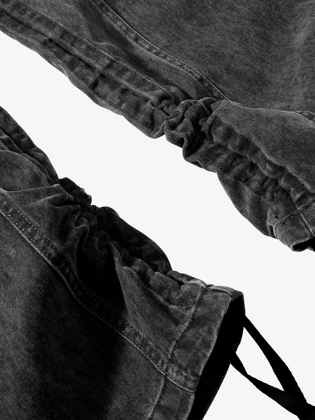 Washed Cotton Multi-Pocket Ruched Cargo Pants - Image 8