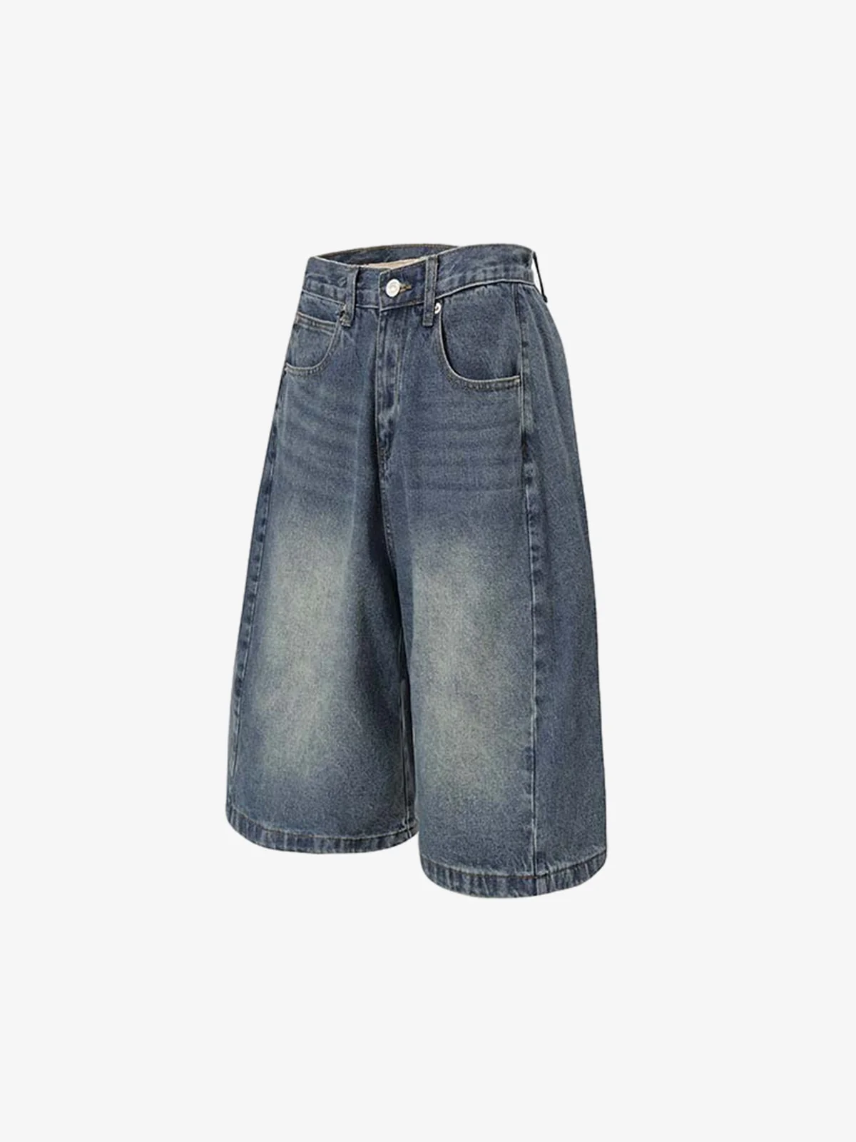Washed Denim Wide Leg Jorts - Image 3