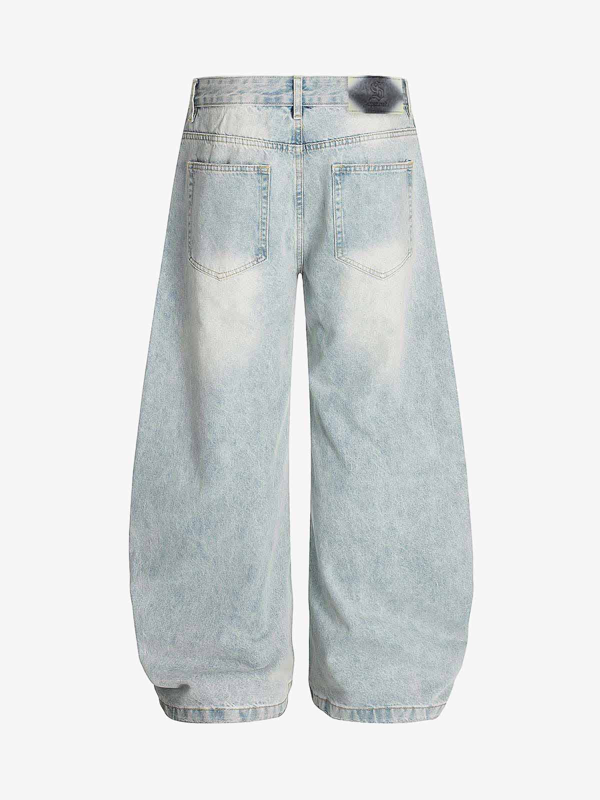 Denim Washed Distressed Barrel Jeans - 2511 - Image 2