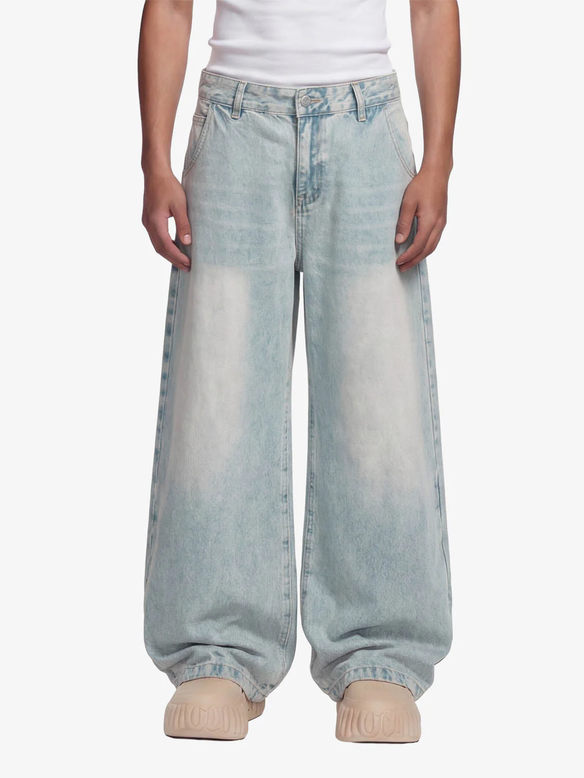 Denim Washed Distressed Barrel Jeans - 2511 - Image 3