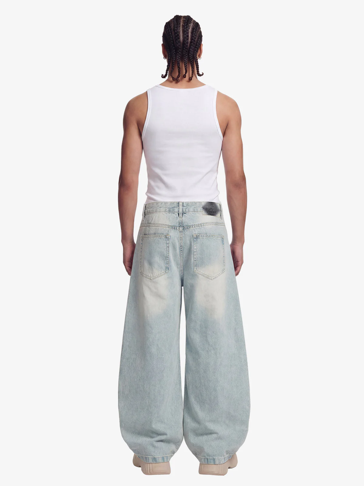 Denim Washed Distressed Barrel Jeans - 2511 - Image 5