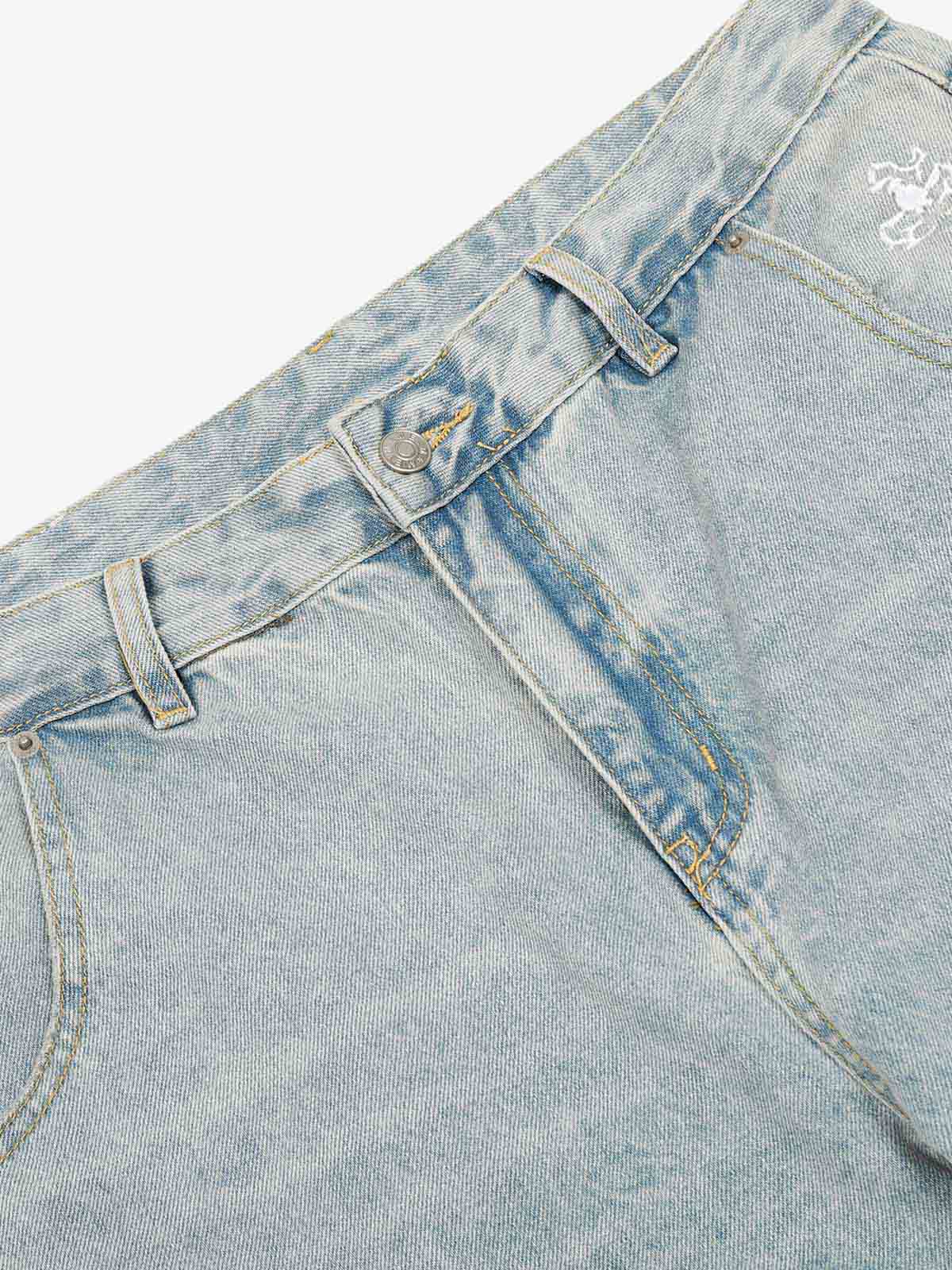 Denim Washed Distressed Barrel Jeans - 2511 - Image 8