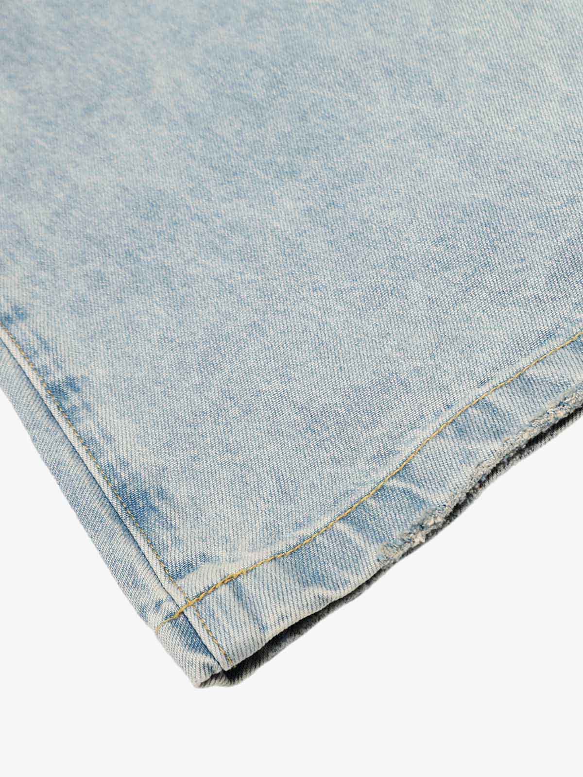 Denim Washed Distressed Barrel Jeans - 2511 - Image 9
