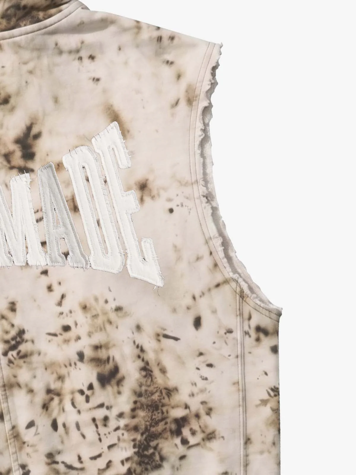 Washed Distressed Irregular Leopard Sleeveless Hooded Vest Set - Image 14