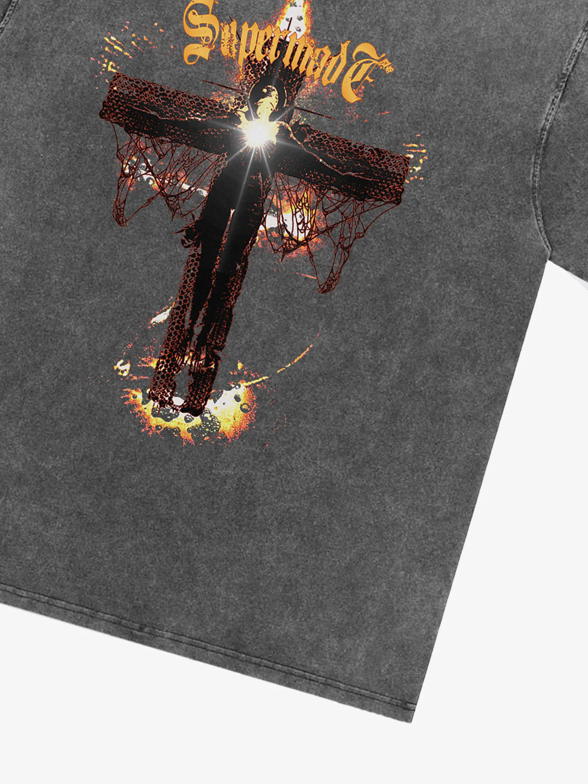 Washed Gothic Cross Graphic T-Shirt - Image 10