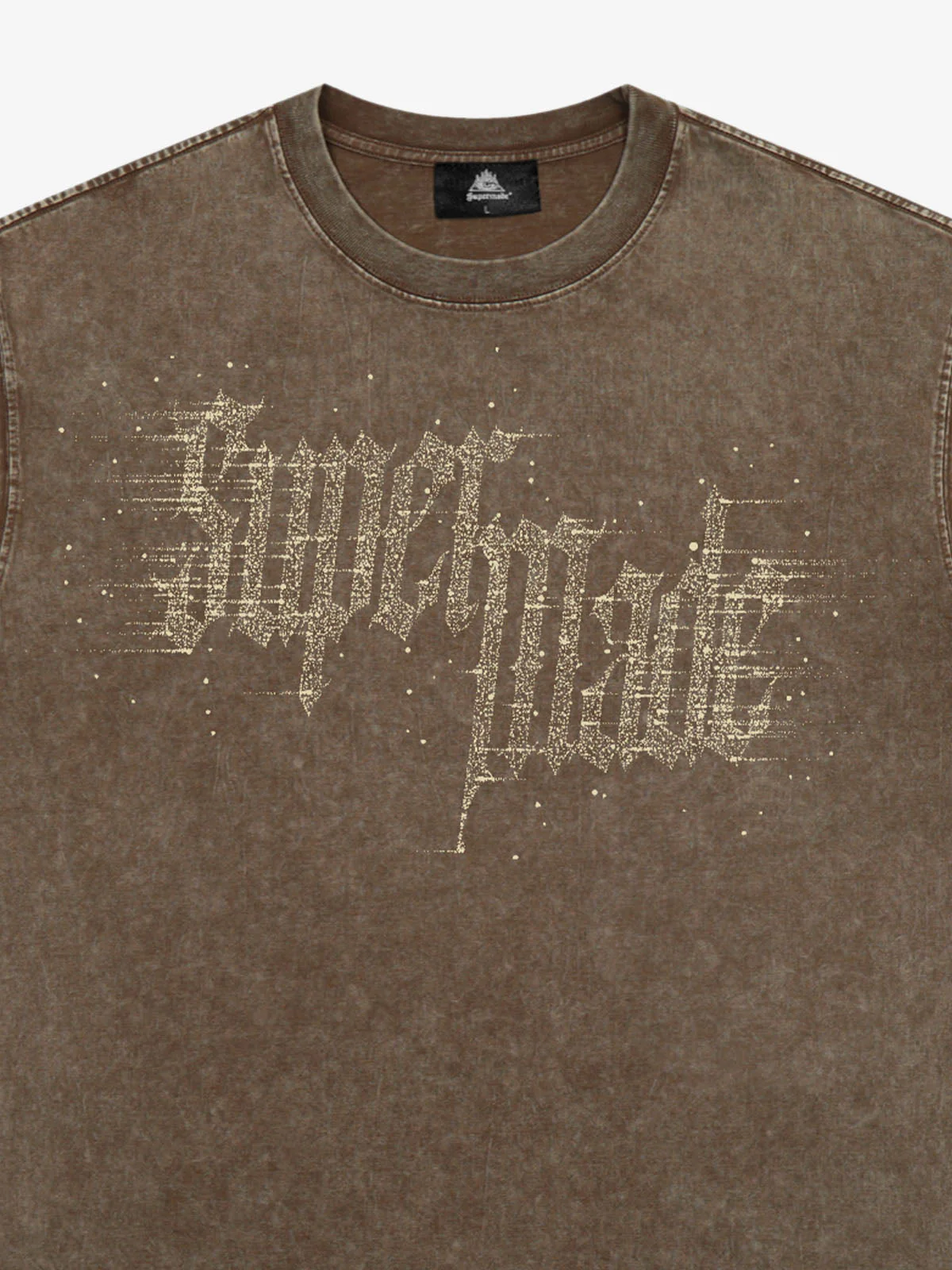 Washed Gothic Letter Imitation Diamond T-Shirt - Image 8