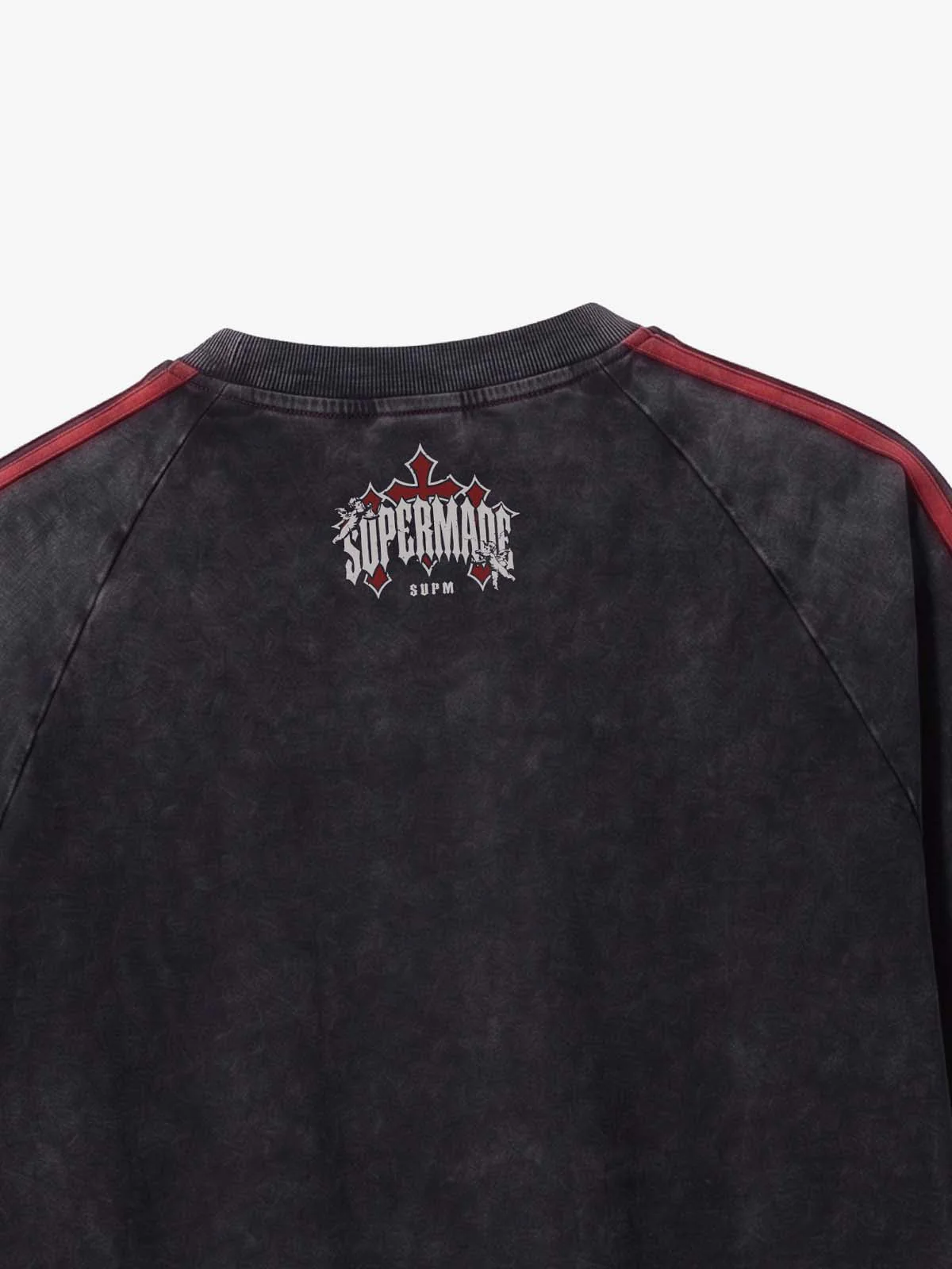 Washed Moto Graphic Distressed Raglan T-Shirt - Image 10
