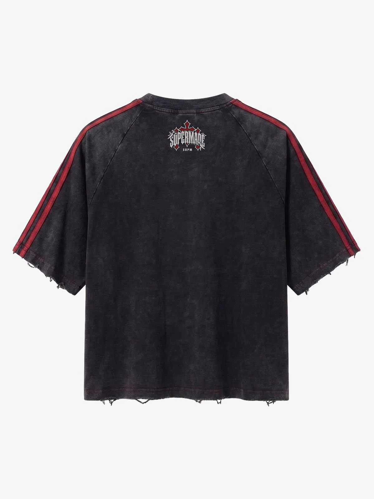 Washed Moto Graphic Distressed Raglan T-Shirt - Image 5