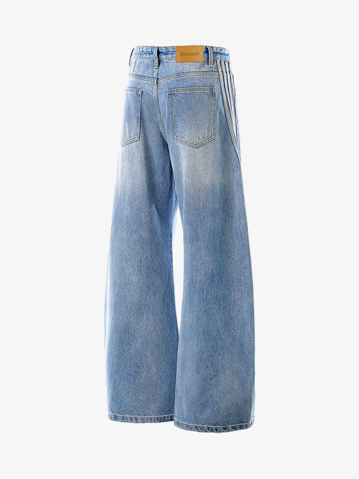 Washed Side Stripe Machete Jeans - Image 4