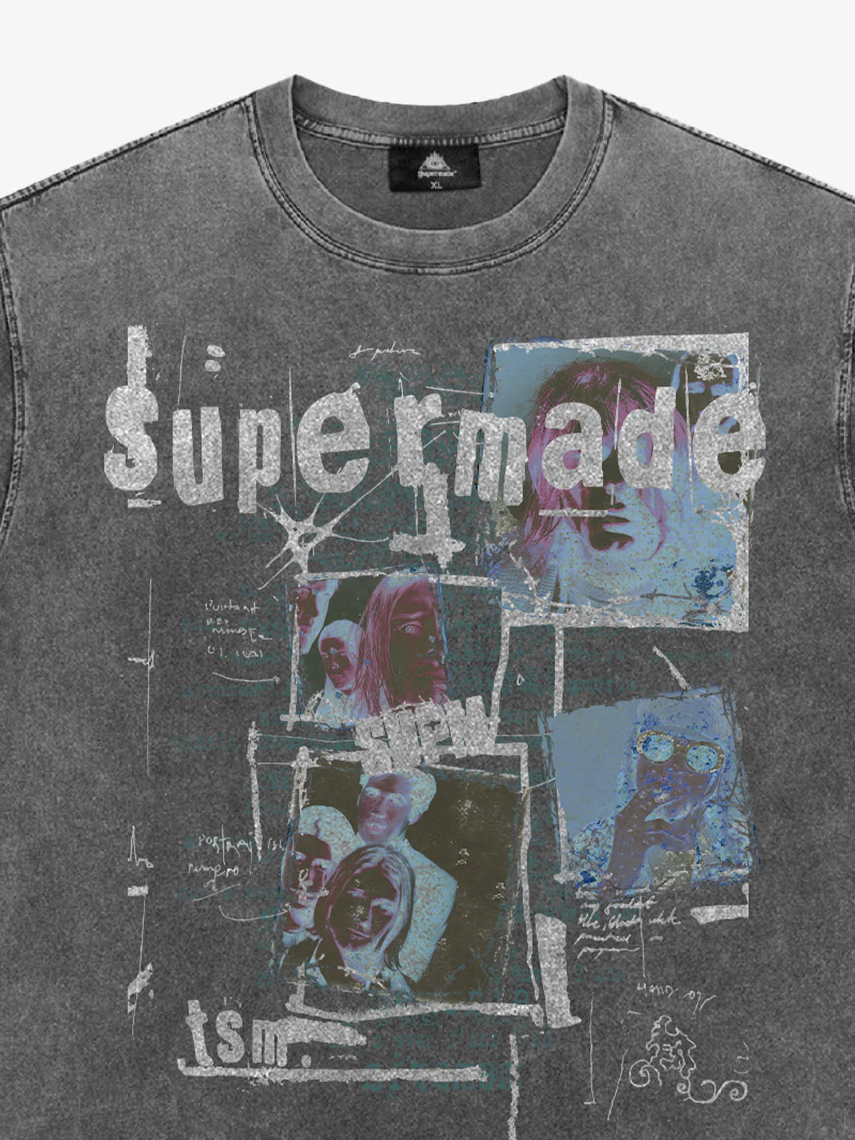 Washed Vintage Collage Graphic T-Shirt - Image 9