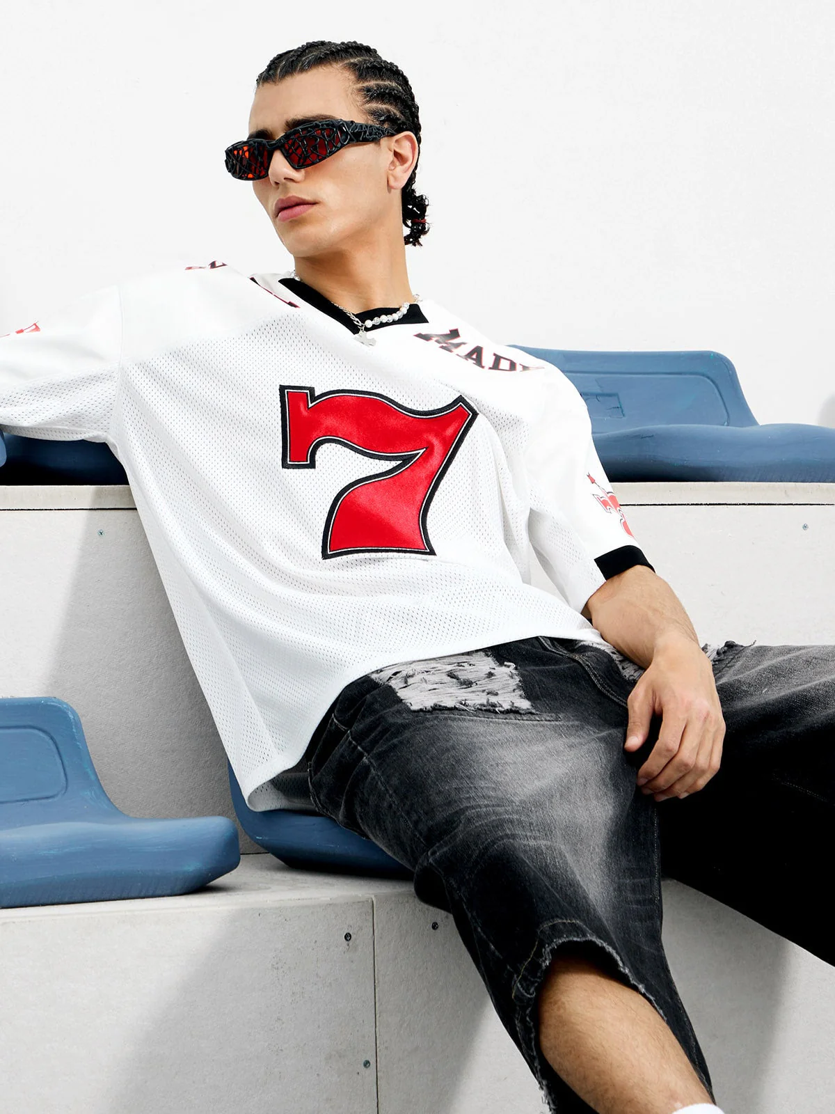 Original "SUPER 7" V-Neck Jersey T-SHIRT - 2400 - Image 10