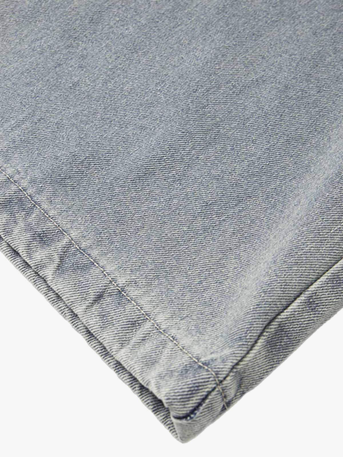 Plaid Double Waist Baggy Jeans - 2505 - Image 6