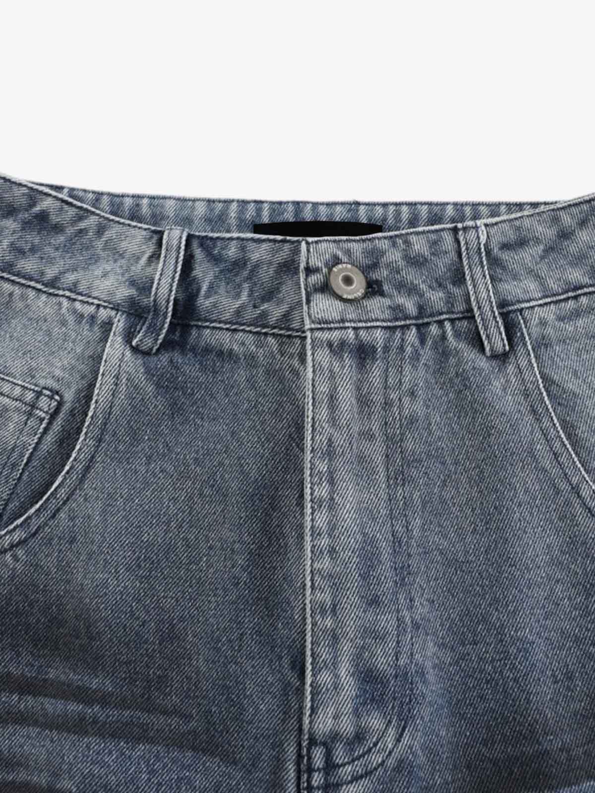 Wrinkle Effect Print Wide Leg Denim Jeans - Image 4